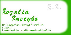 rozalia kmetyko business card
